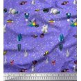 thumbnail image 1 of Soimoi Poly Georgette Fabric Spaceship,Star & Satellite Cartoon Print Fabric by Yard 52 Inch Wide, 1 of 1