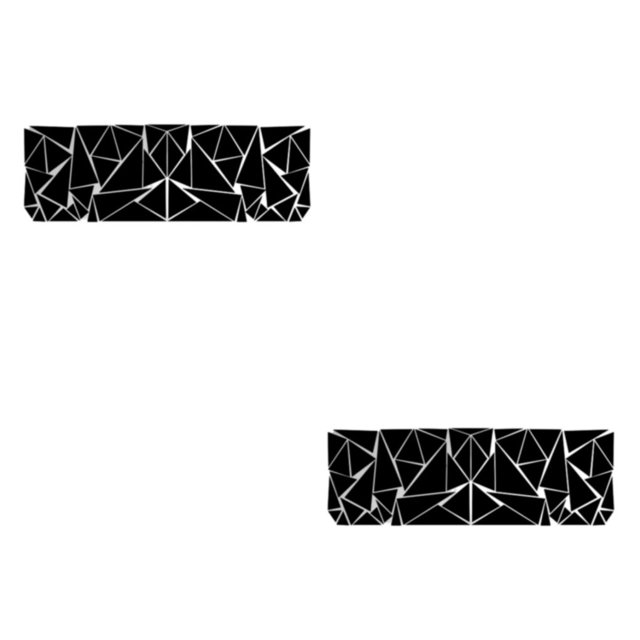 mmirethe Non-Rétractable Triangles Graphiques Voiture Autocollants Large Gamme d'Applications Large Application PVC Pas de Décoloration Amovible Brillant Noir 2Set