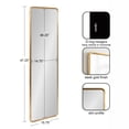 thumbnail image 2 of Kate and Laurel Caskill Modern Framed Rounded Rectangle Full-Length Mirror, 16 x 48, Gold, Tall Decorative Round Rectangular Statement Mirror for Wall, 2 of 8