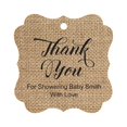 thumbnail image 1 of Darling Souvenir Baby Shower Thank you Favor Tags Custom Hang Gift Tags-Burlap-100 Tags, 1 of 1