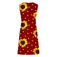 thumbnail image 5 of Penkiiy Robes d'Été pour Femmes 2024 Décontractées Ajustées Amples Couleur Unie Col Rond Tempérament Élégantes Robes Dos Nu L Rouge, 5 of 5