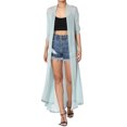 thumbnail image 1 of TheMogan Cardigan Ouvert à Manches Longues en Maille pour Femmes Mi-Mollet Caftan Transparent, 1 of 6