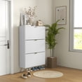 thumbnail image 2 of HOMCOM Armoire de Rangement pour Chaussures avec 3 Tiroirs Basculants pour 18 Paires de Chaussures Blanc, 2 of 10