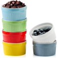 thumbnail image 1 of Hasense Ramekins Oven Safe, 6-Piece Set - 8 oz Ceramic Dipping Sauce Cups for Baking, Dessert, Dishwasher Safe, Multi Color, 1 of 7
