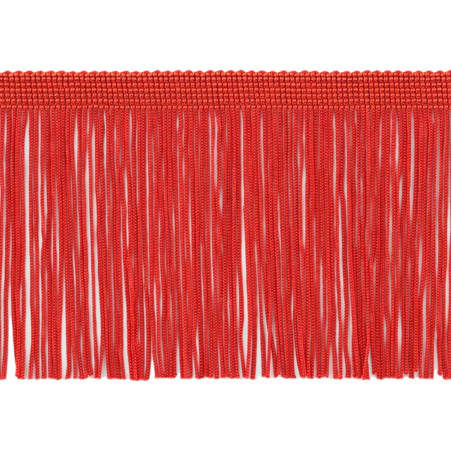 4" (10cm) long Chainette Fringe Trim (Style# CF04), Cherry Red #E6 (Bright Red) 11 Yards (33 ft/10m)