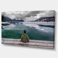 thumbnail image 2 of Boy Looking at Clear Mountain Lake - Landscape Canvas Art Print, 2 of 4