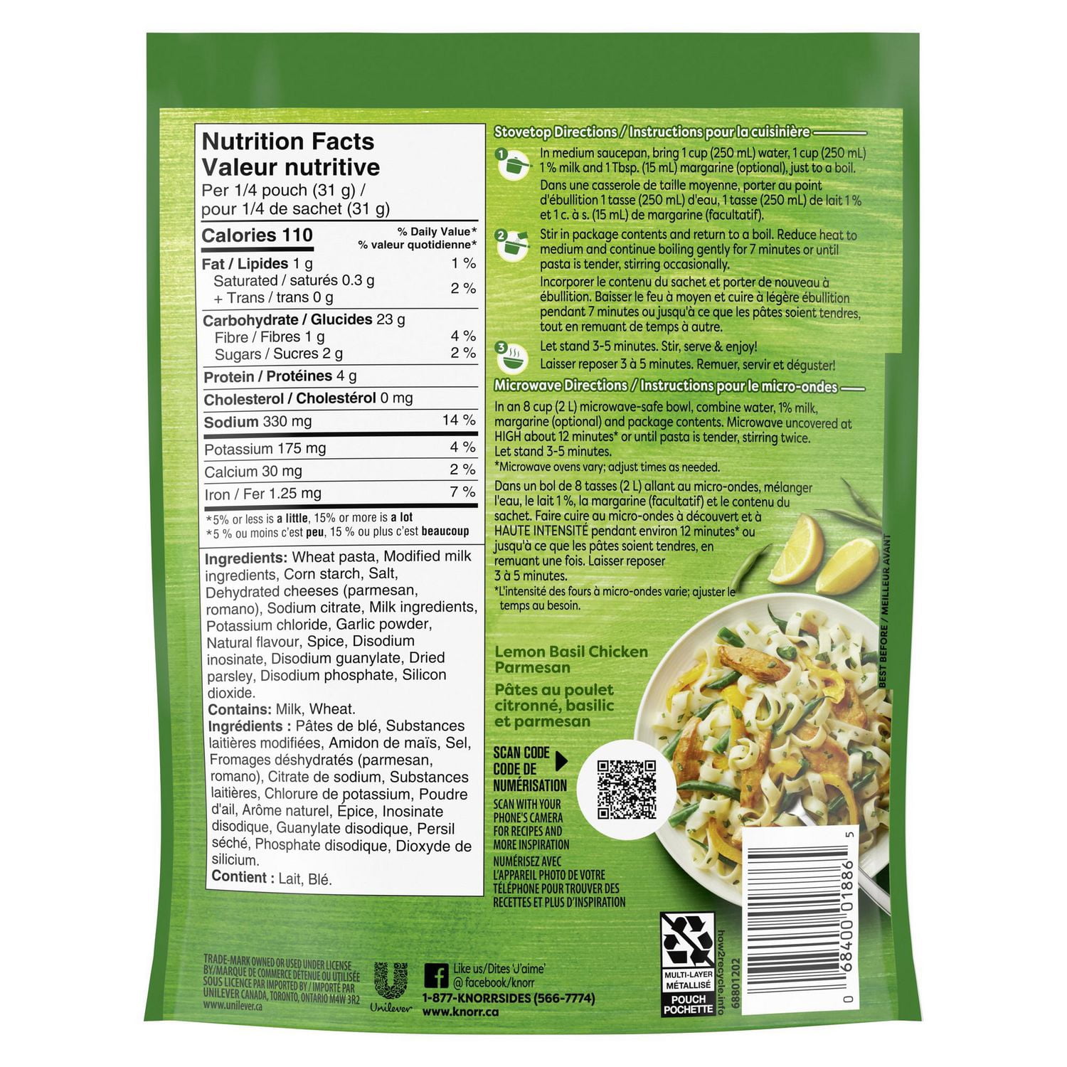Knorr Sidekicks Creamy Parmesan Pasta Side Dish