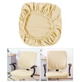 thumbnail image 2 of Housse de Chaise de Bureau Couleur Unie pour 2 Pcs Housse de Fauteuil Extensible 2 Pcs Housse de Bureau Chiar Chaises d'Ordinateur beige, 2 of 8