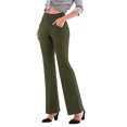 thumbnail image 1 of MAWCLOS Pantalon Évasé à Jambe Grand Taille Haute pour Femme, Vert, m, 1 of 6
