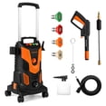 thumbnail image 1 of Ironmax Laveuse Électrique à Pression avec 4 Embouts et Bouteille de Savon, Roues Verrouillables pour le Nettoyage, Orange, 1 of 10