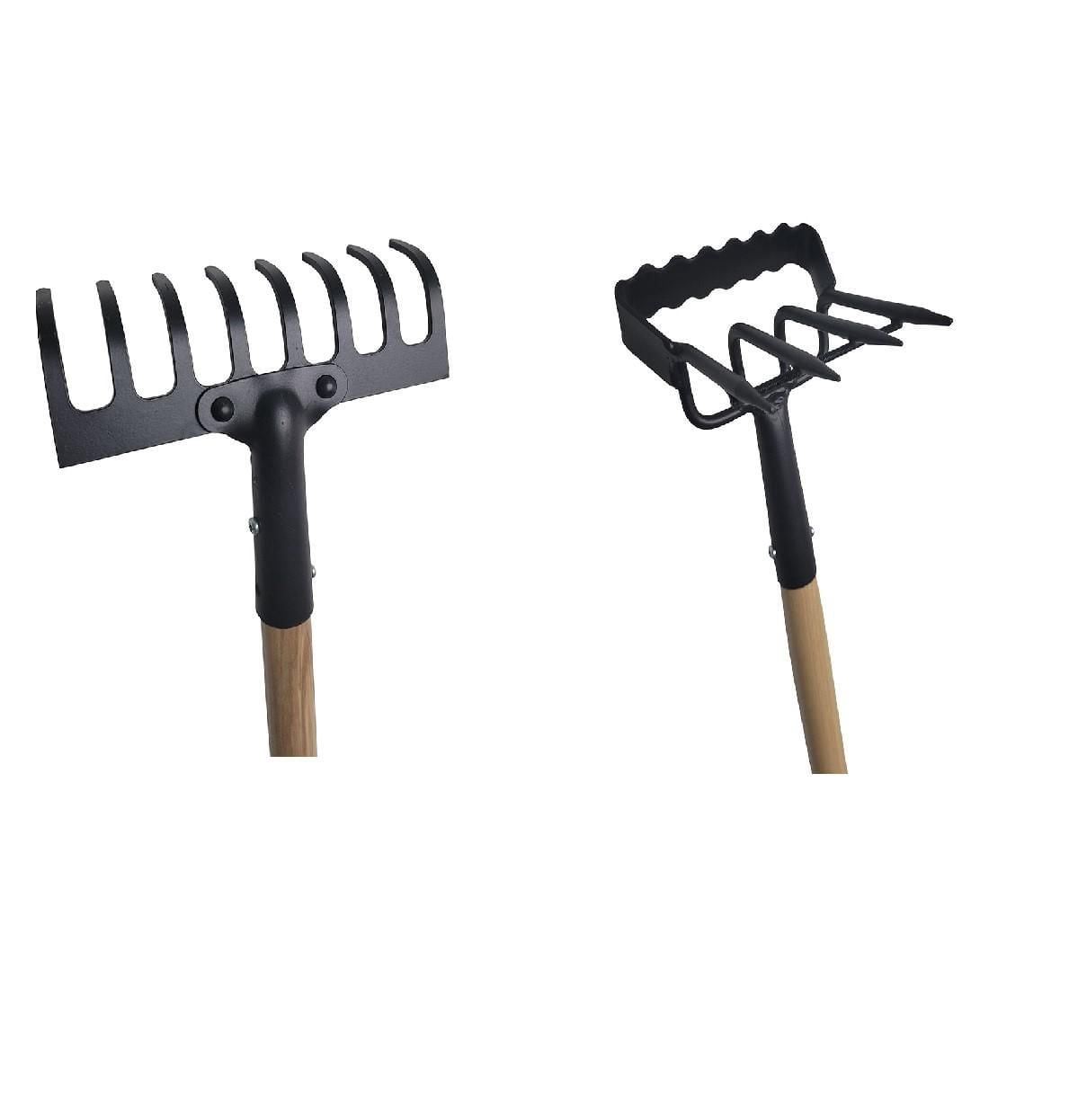 Cultivateur de jardin et  râteau de jardin à 8 dents lot de deux par Farm Tuff