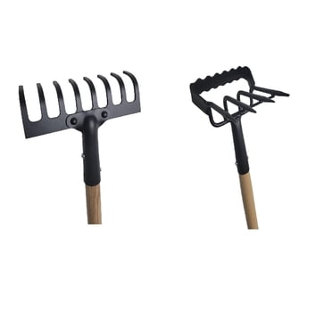 Cultivateur de jardin et râteau de jardin à 8 dents lot de deux par Farm Tuff