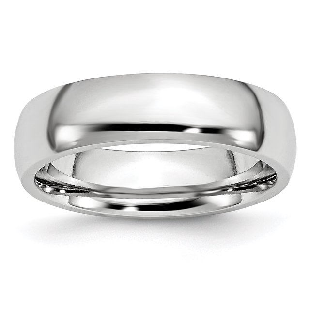 Cobalt Polished 6mm Band Ring 10 Size
