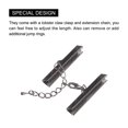 thumbnail image 4 of Unique Bargains 10Set Ribbon Crimp Clamp Ends Lobster Claw Clasps & Chain 40mm Metallic Black for DIY, 4 of 7