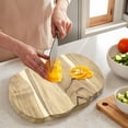 thumbnail image 4 of Vegetable Cutter 2 Pumpkin Shaped Wood Cutting Board for Kitchen and Food Prep Crafted from Natural Wood for Chopping Meat and Vegetables Halloween Tableware, 4 of 7