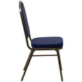 thumbnail image 3 of HERCULES Series Crown Back Stacking Banquet Chair in Navy Blue Dot Patterned Fabric - Gold Vein Frame, 3 of 9