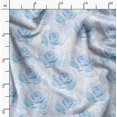 thumbnail image 2 of Soimoi Blue Poly Georgette Fabric Rose Floral Print Fabric by the Yard 42 Inch Wide, 2 of 6