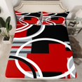 thumbnail image 2 of Erosebridal Black Red Gray Circle Sheet Set Full, Abstract Striped Line Bedding Sets Full Size 4 Pieces, 2 of 7