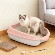 Pet Category Cat Litter Solution for Control with Breathable Materials and Easy Observation for Indoor Use, 40 cmx50 cmx17 cm, Pink