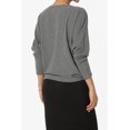 thumbnail image 4 of Haut Côtelé Décontracté à Manches 3/4 Dolman Col Bateau pour Femmes, 4 of 7