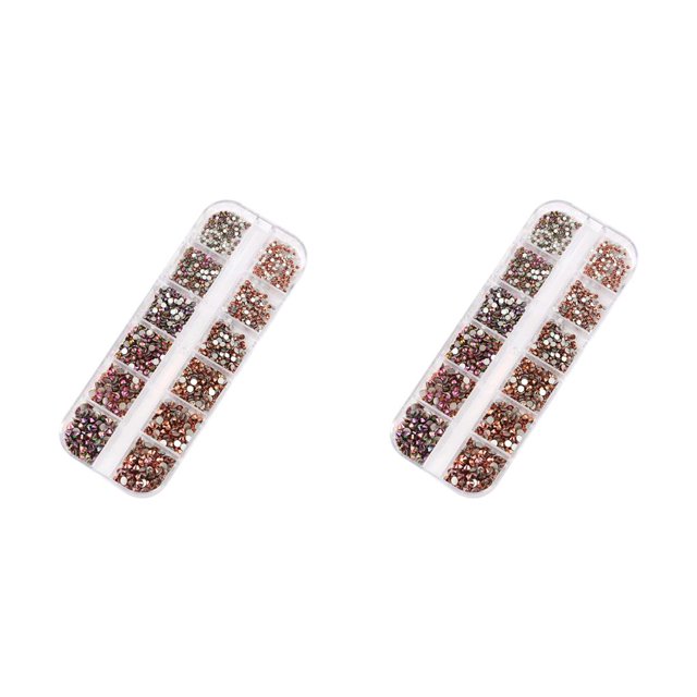 QualitChoice 1 Bag Glass Crystal Special-shaped Eye-catching Flat Bottom Easy to Paste Perfect Match Nail Rhinestones for Mobile Phone Type 6 2Set