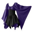thumbnail image 2 of Gspmoly Robes pour Femmes, Costumes pour Femmes Gothiques à Manches Longues Robes Corset à Manches Longues Robe à Col Rond Longueur Genou Robe de Cocktail jusqu'à 65 % de Rabais, 2 of 5