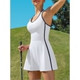 thumbnail image 3 of Women Tennis Dress with Built-in Bra and Pockets Shorts Racerback Athletic Dresses, 3 of 6