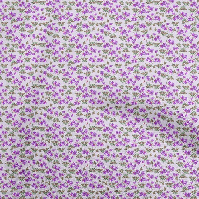 oneOone Polyester Spandex Light Violet Fabric Floral Sewing Craft Projects Fabric Prints By Yard 56 Inch Wide