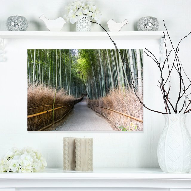 Straight Path in Bamboo Forest - Forest Canvas Wall Art Print