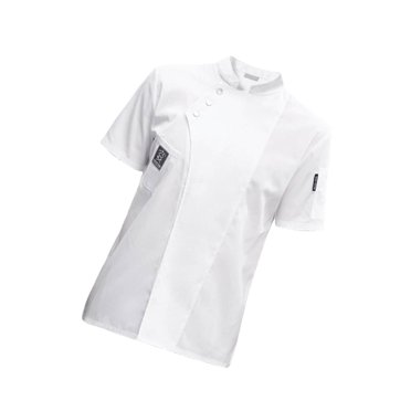 Chef Jacket Short Sleeve Cooking Kitchen Hotel Clothes Simple Chef Coat for Restaurant White XL