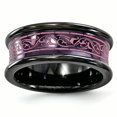 thumbnail image 1 of Edward Mirell Black Ti Concave Anodized Pink 8mm Band Size 6, 1 of 4