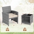thumbnail image 3 of Gymax 3 Pieces Patio Furniture Set PE Rattan Chairs Set w/ Storage Coffee Table White, 3 of 10