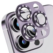 JINGYANG Camera Lens Protector Compatible with iPhone 14 Pro/14 Pro Max, 9H Tempered Glass Screen Protector, Metal Protective Lens Cover - Purple