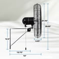 thumbnail image 2 of Hurricane 20" Pro Commercial Grade Classic Oscillating Wall Fan, Black, 2 Pack, 2 of 11