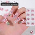 thumbnail image 2 of 40Pcs Pink Bow 3D Nail Charms Shiny Heart Rhinestone Inlay DIY Craft Project Jewelry Accessories Phone Case Ornaments Nail Art De, 2 of 10