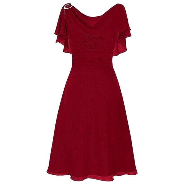 RKSTN Robes d'Invitée de Mariage pour Femmes Formelles Demoiselle d'Honneur Taille Haute Fête Bal Robe de Cocktail