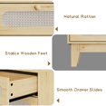 thumbnail image 2 of EDTara Modern Rattan Dresser, Six Drawer Storage Organizer with Integrated Outlets and USB Ports for Bedroom or Closet, 2 of 9