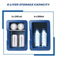 thumbnail image 3 of Michelin 6L Portable Mini Fridge with 12V LED Light, 6 Can Cooler, 3 of 7