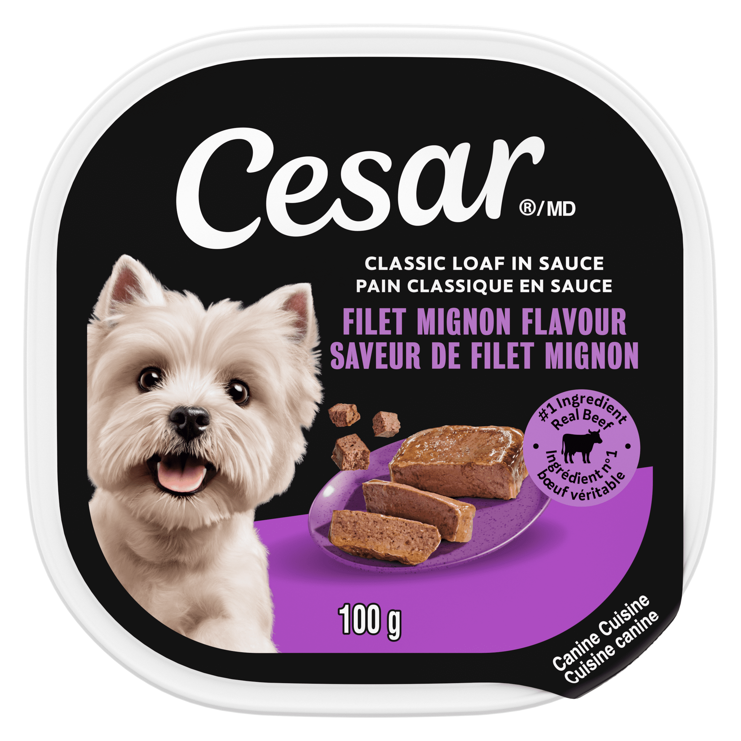 Cesar Classic Loaf in Sauce Filet Mignon Flavour Soft Wet Dog Food