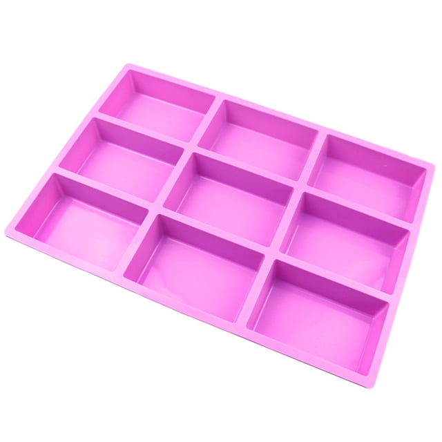 9 Hole Rectangular Connected Silica Gel Cake Mould Silica Gel Baking Tool Safe For Use In Ovens Microwaves Dishwashers Refrigerators Etc.