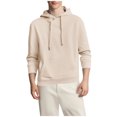 thumbnail image 1 of Mens Camo Hoodie Long Sleeve Drawstring Fleece Lined Solid Color Pullover Sweatshirts, 1 of 6