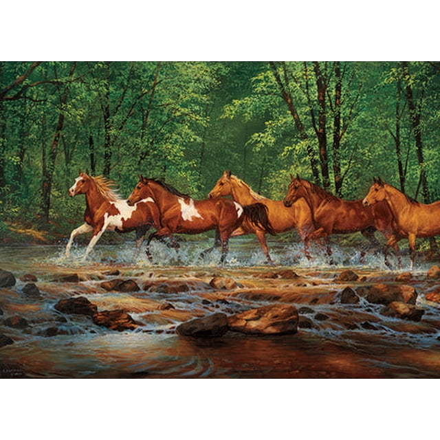 Cobble Hill Casse-Tête de 1000 Pcs Spring Creek Run avec Affiche d'Échantillon