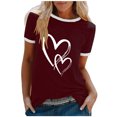 thumbnail image 2 of SMihono Hauts pour Femmes Été Décontracté Mode Féminine Décontracté Imprimé Col Rond Ample Manches Courtes T-shirt Chandail Oversize T-shirt pour Femmes 2023, 2 of 4