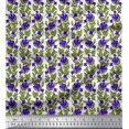thumbnail image 1 of Soimoi Silk Fabric Leaves & Floral Block Print Sewing Fabric Yard 42 Inch Wide, 1 of 3