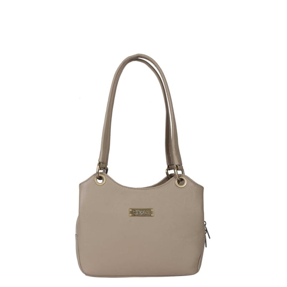 Sishka Warm taupe Women's Genuine Leather Satchel Bag, Trendy Crossbody Tote, Fashionable Shoulder Handbag, Stylish Top Handle Purse, Elegant Everyday Leather Bag – H 7.75" x W 9" x D 2.75".