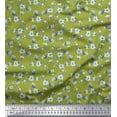 thumbnail image 1 of Soimoi Moss Georgette Tissu Feuilles & Magnolia Imprimé Floral 1 Yard 42 Inch Wide, 1 of 5