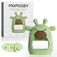 thumbnail image 1 of Momcozy Silicone Baby Teether Giraffe Green, Baby Teething Toys 1 Count, 1 of 7