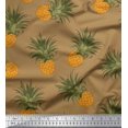 thumbnail image 1 of Soimoi Brown Modal Satin Fabric Pine Fruits Print Fabric by Yard 42 Inch Wide, 1 of 3