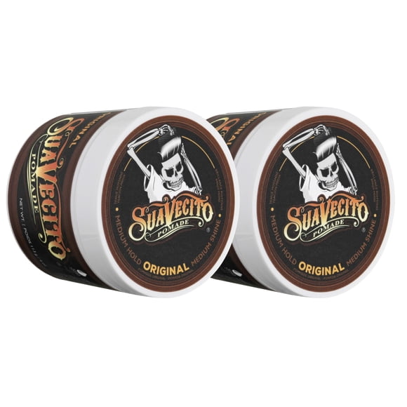 Suavecito Pomade Original All Day Hold for Hairstyles for Men, Medium Shine Water Based Wax Like Flake Free Gel, Easy To Wash Out, 8 Oz, Pack of 2