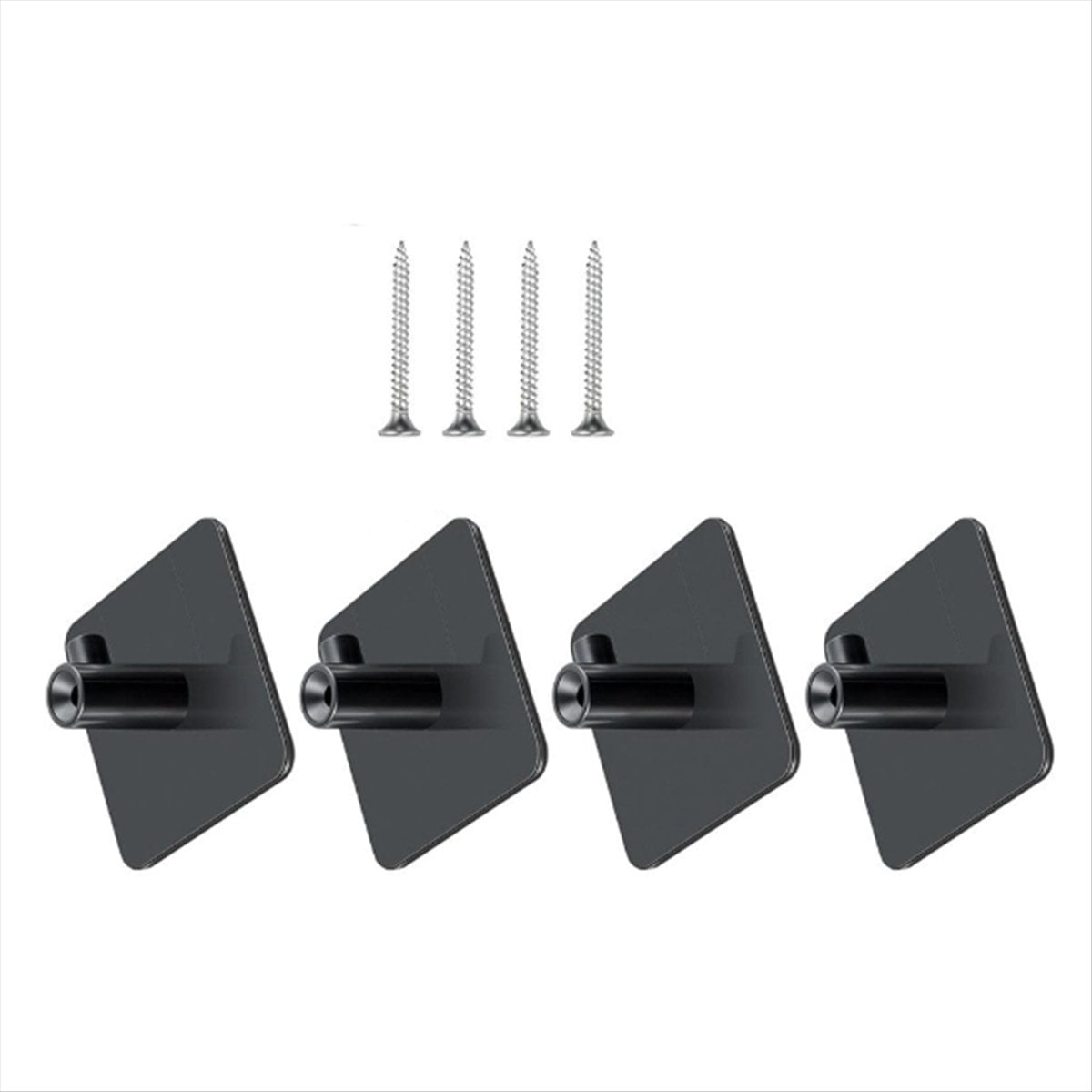 4Pcs Stand Mixer Attachment Holders Storage Organizer with Screw and Adhesive for Dough Hooks Flat Beater Wire Whip,4 x Stand Mixer Holders (Without stirrer attachment),Black